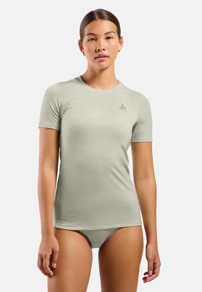 Odlo Merino 160 Base Layer T-Shirt für Damen - Wandern, Ski & Snow - beige, M