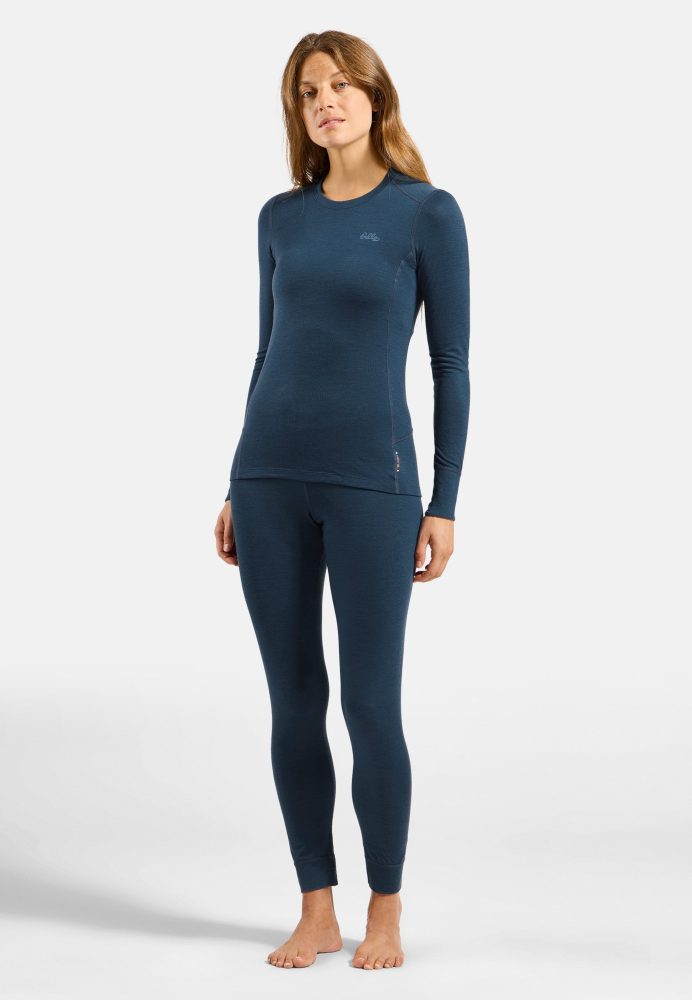 Odlo Merino 200 Base Layer Set für Damen - Wandern, Ski & Snow - blau, XS