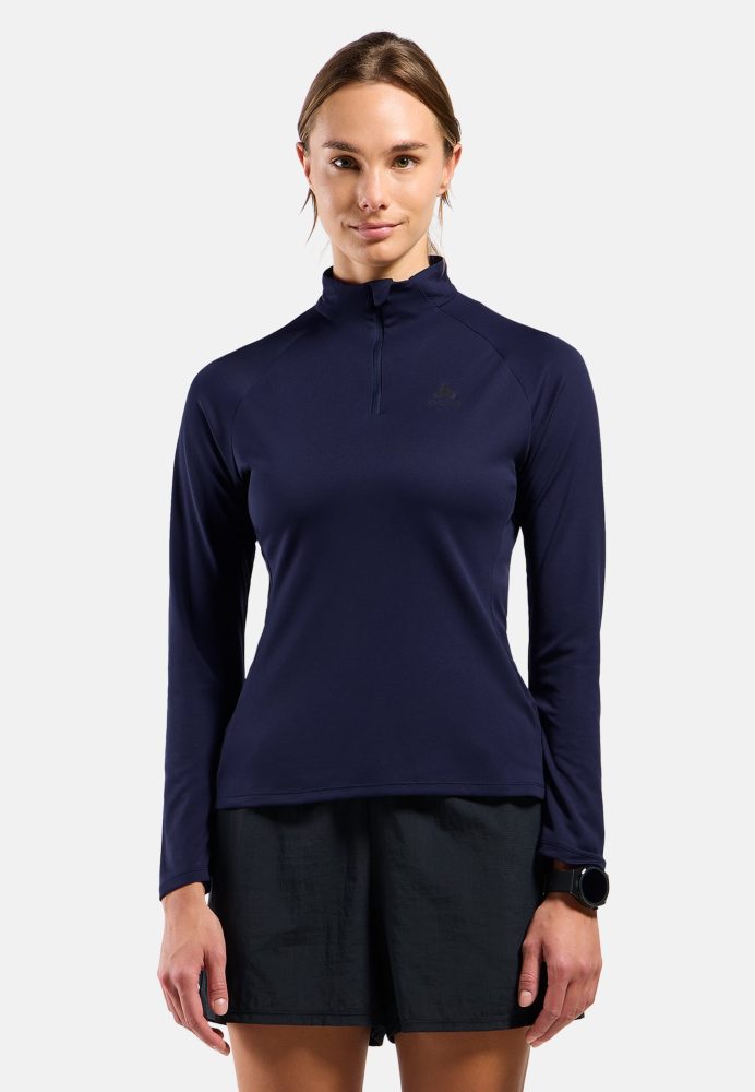Odlo Essential Half-Zip Lauf-Mid Layer für Damen - Running - marineblau, M