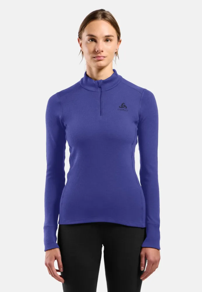 Odlo Merino 260 Base Layer Half-Zip für Damen - Wandern, Ski & Snow - lila, XS