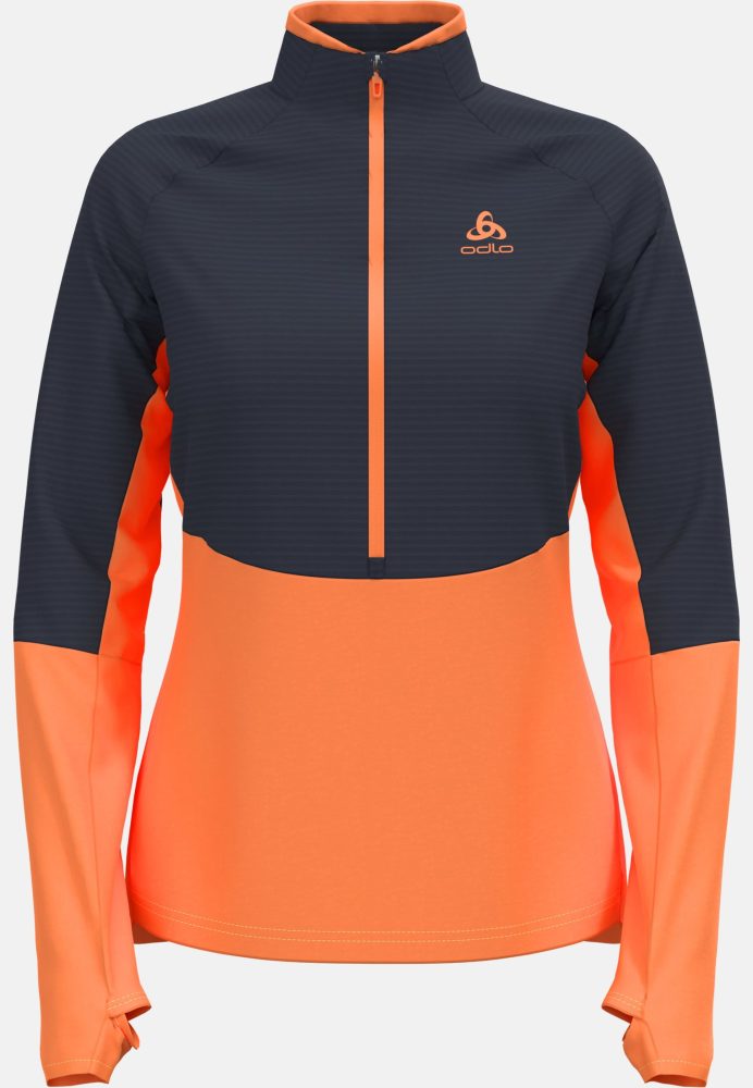 Odlo Descent CW 200 SL Mid Layer Half-Zip für Damen - Ski & Snow - orange, S