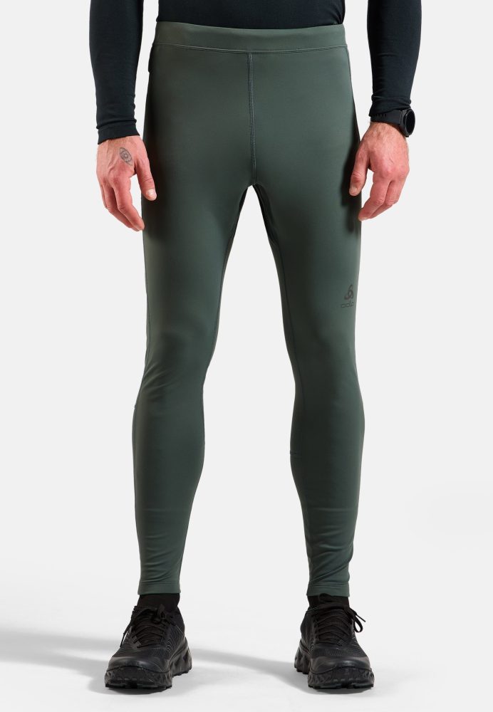 Odlo Essential Warm Lauftights für Herren - Running - grün, XL