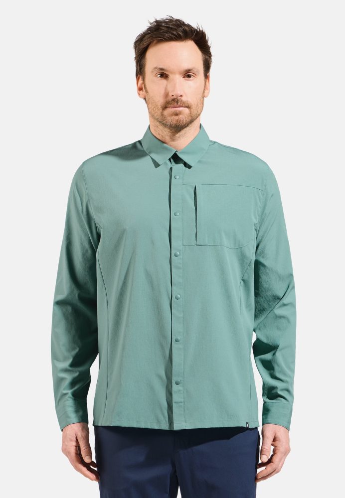 Odlo Essential Langarmhemd für Herren - Wandern - grün, XL