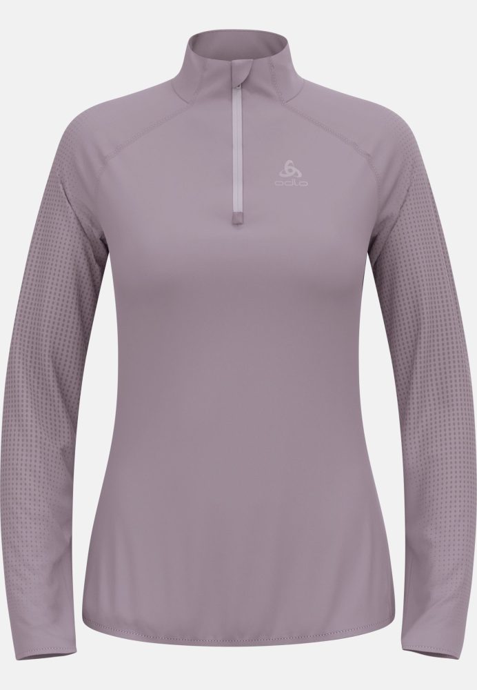 Odlo Zeroweight Warm Lauf-Mid Layer Half-Zip für Damen - Running - lila, XL