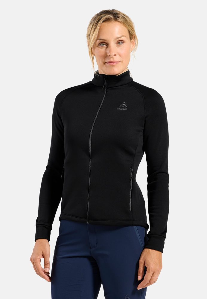 Odlo Berra Mid Layer Full-Zip für Damen - Wandern, Ski & Snow - schwarz, XS