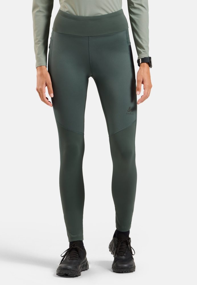 Odlo Zeroweight Warm Lauftights für Damen - Running - grün, XL