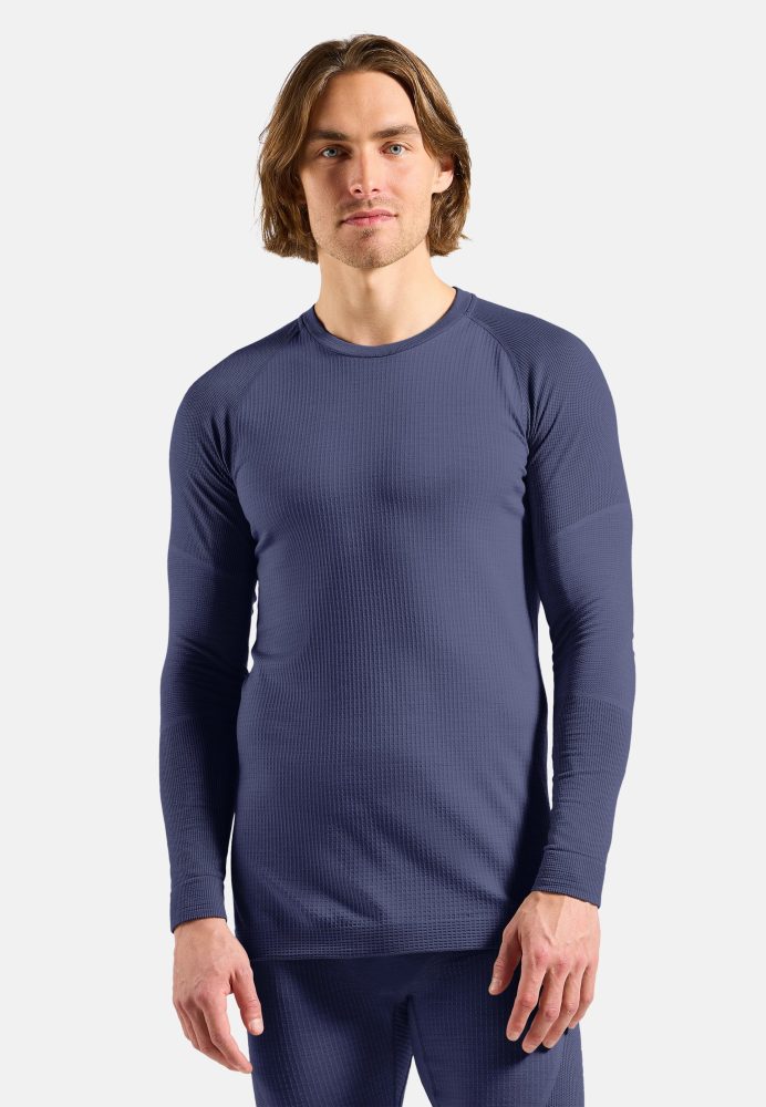 Odlo Seamless Performance Wool Base Layer Shirt für Herren - Wandern, Skilanglauf - lila, XL