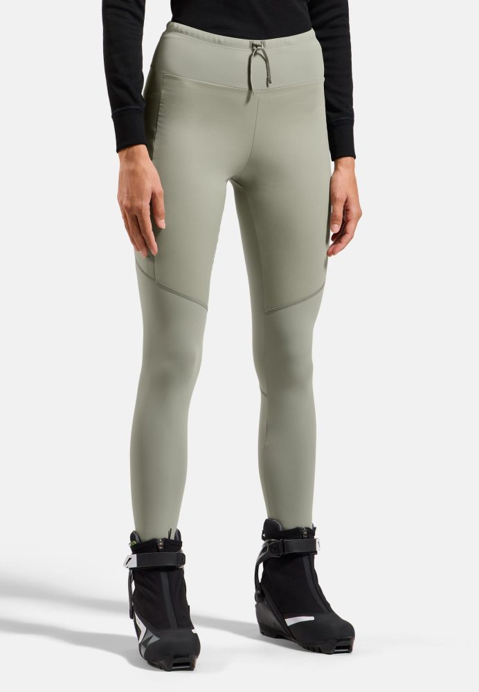 Odlo Zeroweight Pro Windproof Warm Langlauftights für Damen - Skilanglauf - grün, M