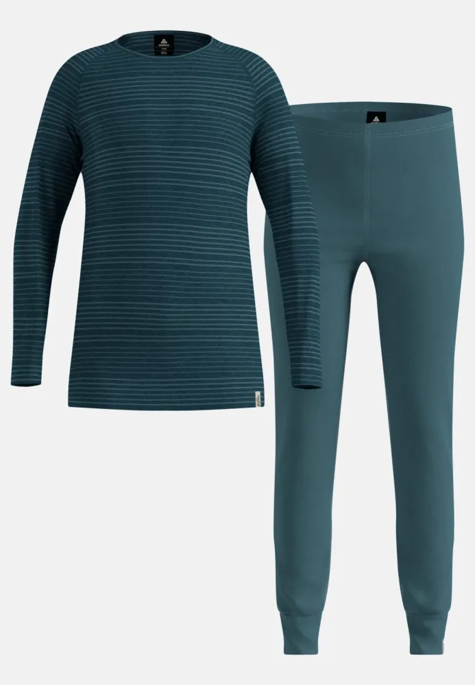 Odlo Active Warm Set Base Layer Set - Wandern, Ski & Snow - blau, 104