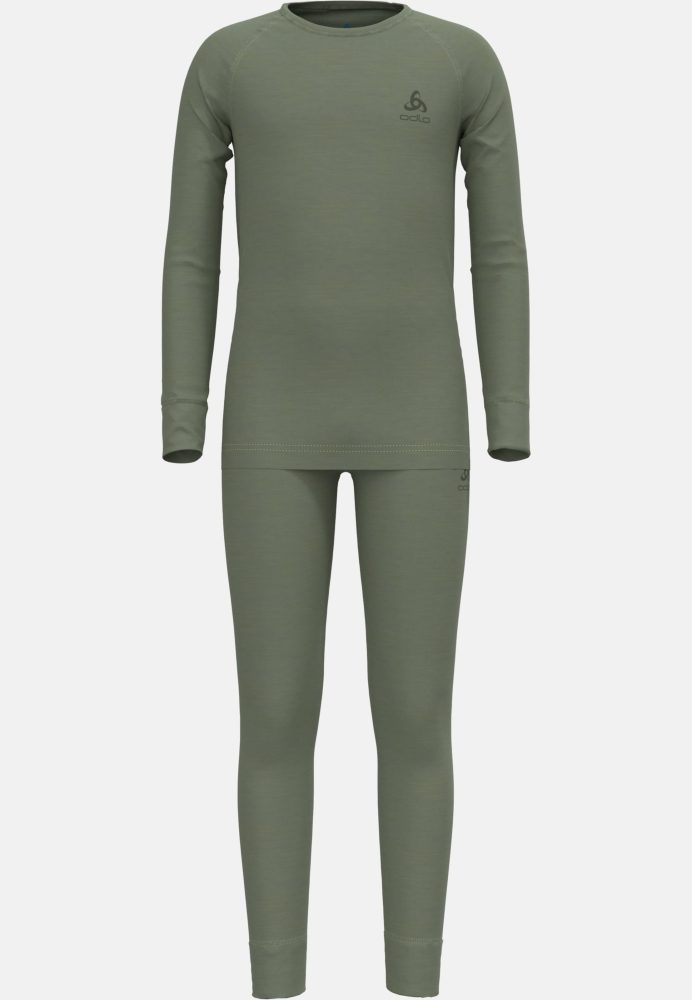 Odlo Merino 200 Base Layer Set für Kinder - Wandern, Ski & Snow - grün, 116