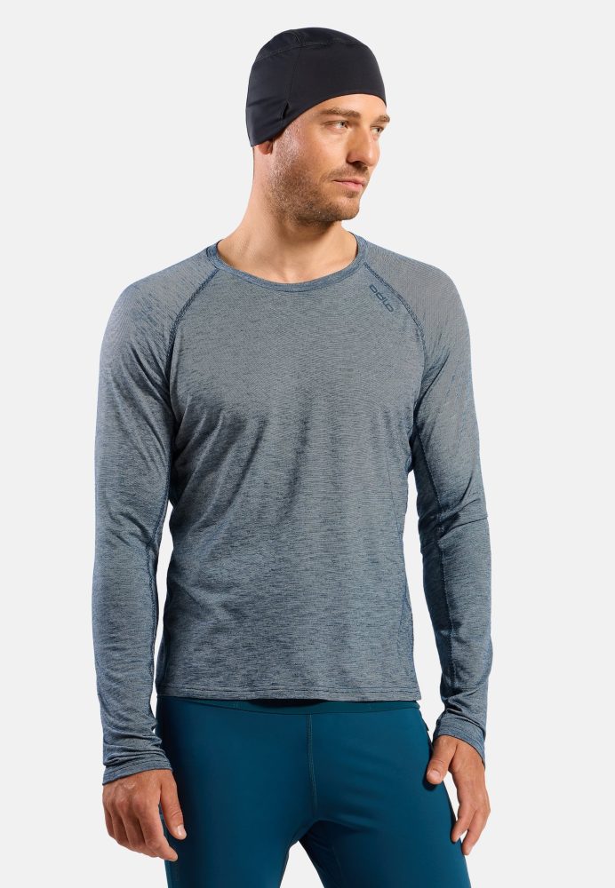 Odlo X-Alp 115 Langarm-Laufshirt für Herren - Trail Running, Wandern - marineblau, S