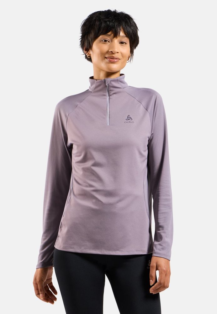 Odlo Essential Ceramiwarm Lauf-Mid Layer Half-Zip für Damen - Running - lila, XL