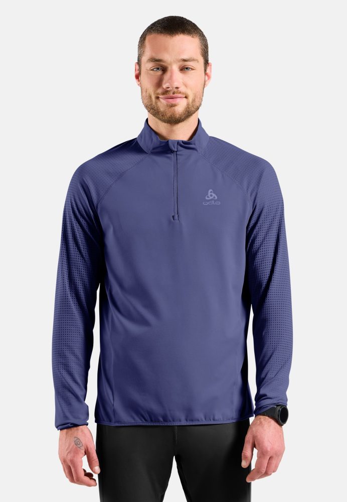 Odlo Zeroweight Warm Lauf-Mid Layer Half-Zip für Herren - Running - lila, XL