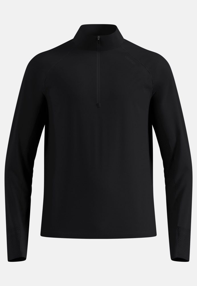 Odlo X-Alp Lauf-Mid Layer Half-Zip für Herren - Trail Running, Wandern - schwarz, XXL