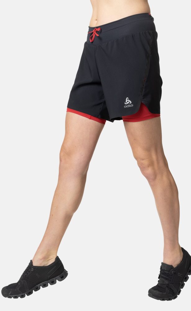 Odlo X-Alp Trail 6 Inch 2-In-1 Laufshorts für Damen - Trail Running, Running - schwarz, XS
