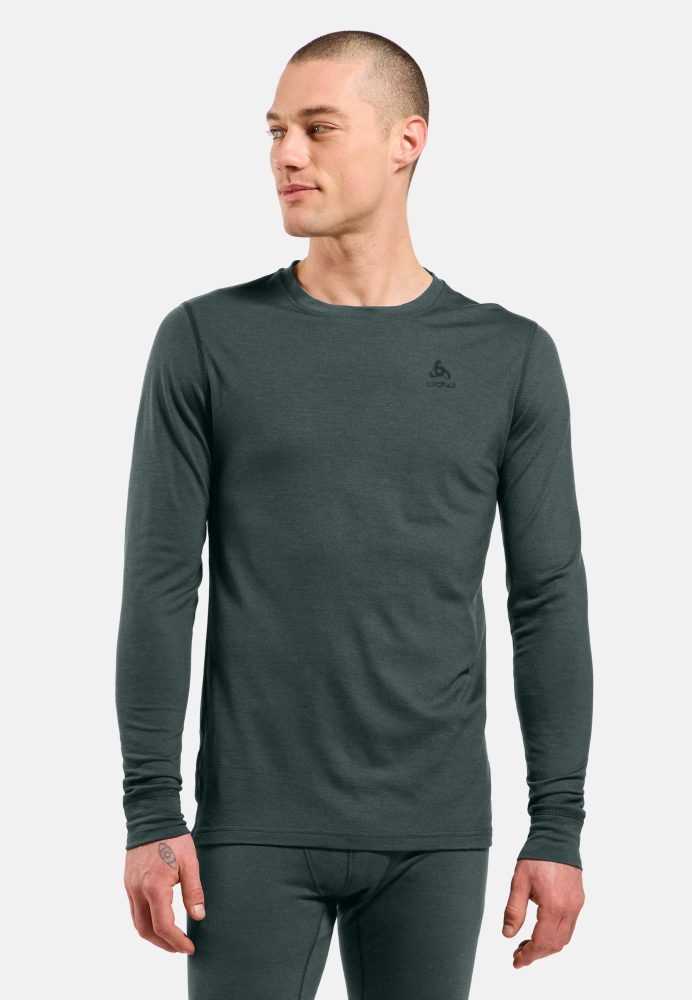 Odlo Merino 200 Base Layer Shirt für Herren - Wandern, Ski & Snow - grün, XXL