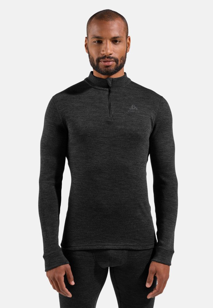 Odlo Merino 260 Base Layer Half-Zip für Herren - Wandern, Ski & Snow - schwarz, S