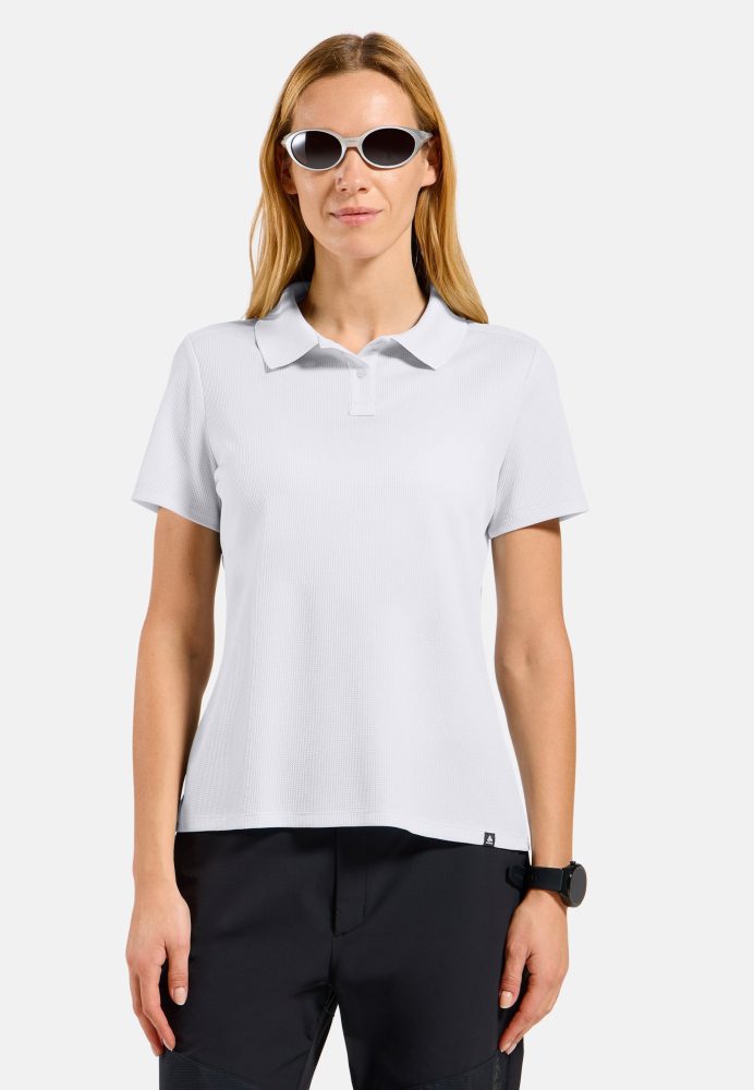 Odlo Cubic Light Poloshirt für Damen - Wandern, Casual Comfort - weiss, XS