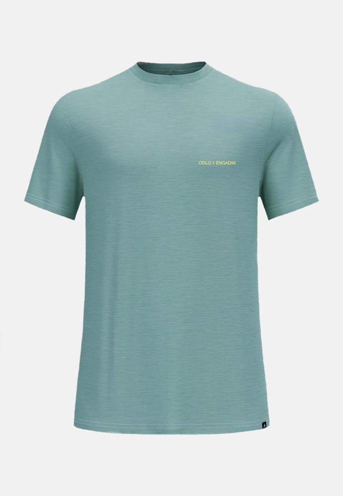 Odlo Merino Graphic T-Shirt für Herren - Wandern, Casual Comfort - blau, M