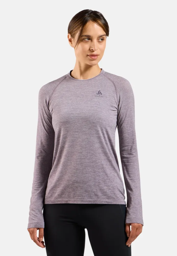 Odlo Essential Seamless Langarm-Laufshirt für Damen - Training, Running - lila, XL