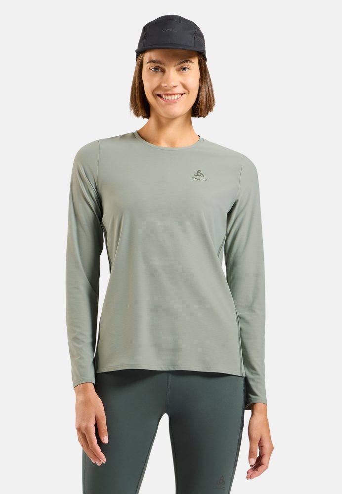 Odlo Zeroweight Chill-Tec Langarm-Laufshirt für Damen - Training, Running - grün, S