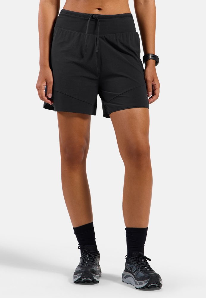 Odlo X-Alp Trail 5 Inch 2-In-1 Laufshorts für Damen - Trail Running, Wandern - schwarz, S