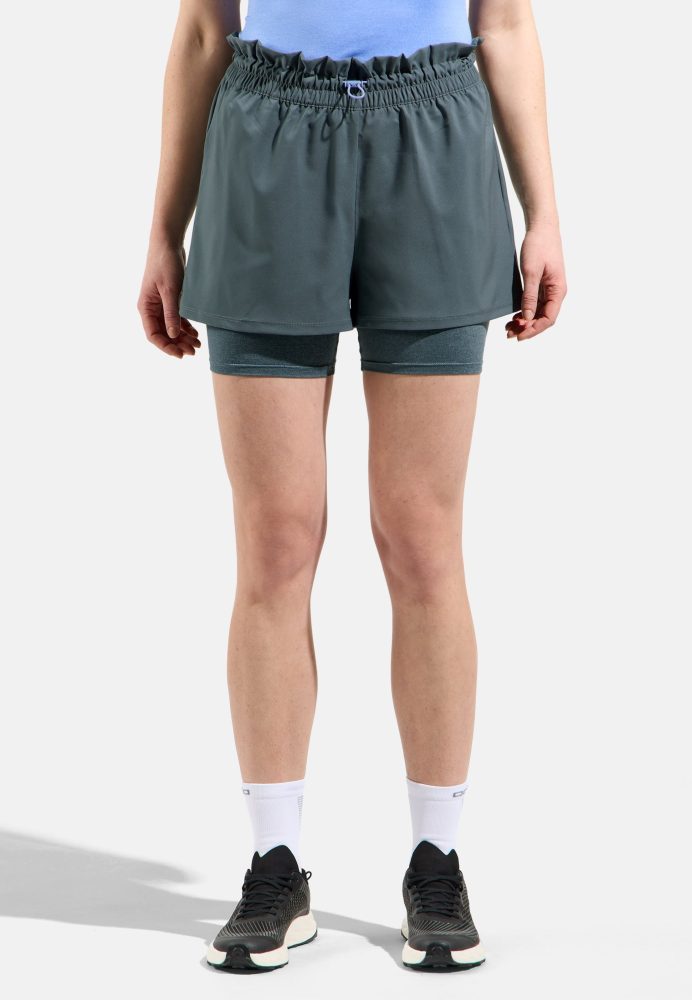 Odlo Essential 365 5 Inch 2-In-1 Laufshorts für Damen - Training, Running - grün, S