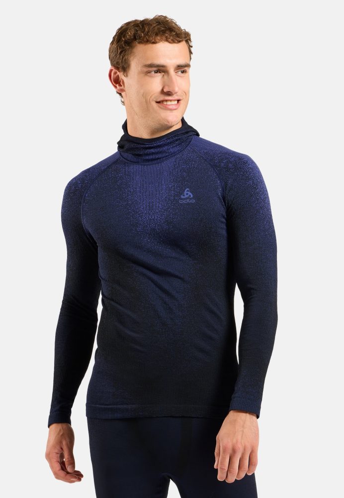 Odlo Blackcomb Base Layer mit Gesichtsmaske für Herren - Skilanglauf, Ski & Snow - lila, S