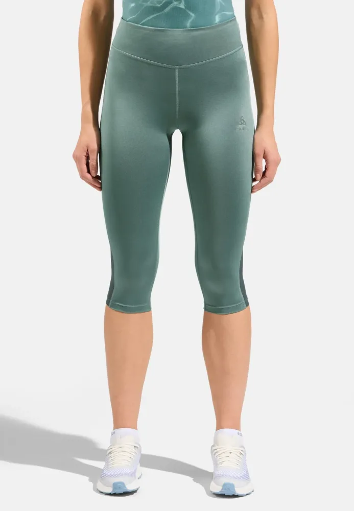Odlo Essential Mesh 3/4 Lauftights für Damen - Training, Running - grün, XS