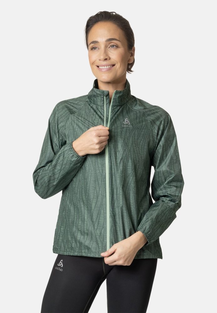 Odlo Zeroweight Laufjacke mit Print für Damen - Running - grün, L