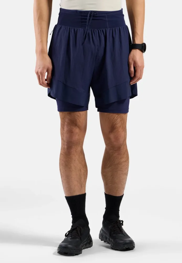 Odlo X-Alp 6 Inch 2-in-1-Trailrunning-Shorts 2.0 für Herren - Trail Running, Wandern - blau, XL