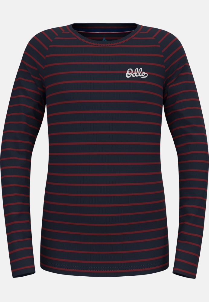 Odlo Active Warm Originals Stripes Base Layer Shirt für Kinder - Wandern, Ski & Snow - blau, 128