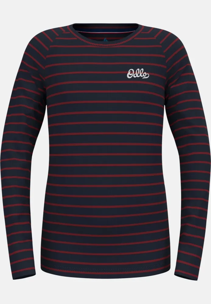 Odlo Active Warm Originals Stripes Base Layer Shirt für Kinder - Wandern, Ski & Snow - blau, 104