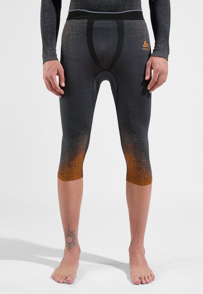 Odlo Blackcomb Base Layer 3/4 Tights für Herren - Skilanglauf, Ski & Snow - orange, S