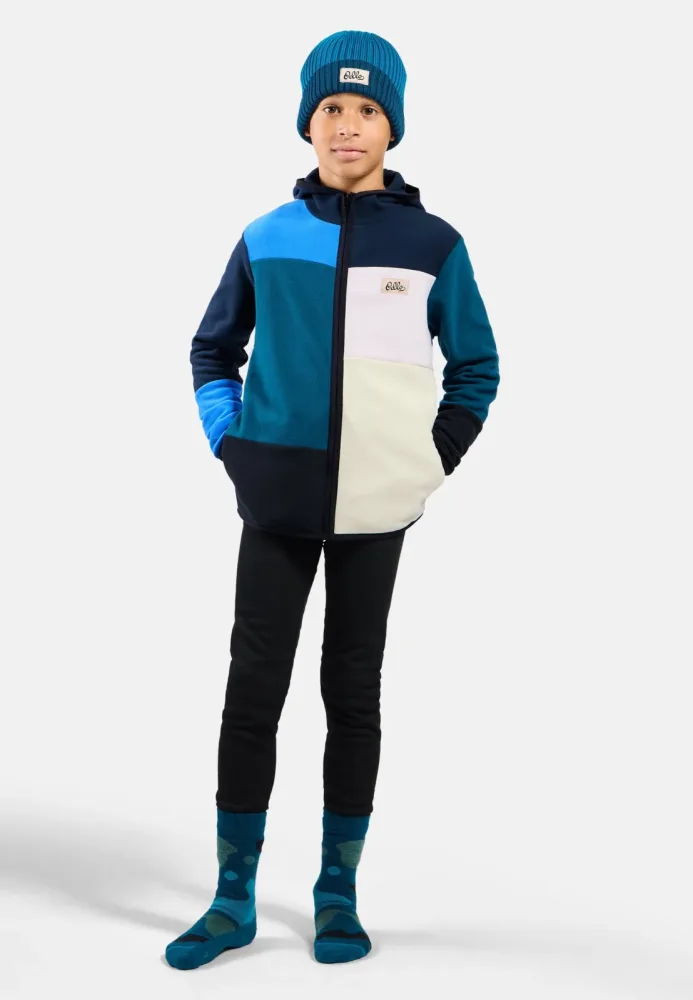 Odlo Classic Fleece Hoody Lauf-Hoodie Full-Zip für Kinder - Wandern, Ski & Snow - marineblau, 164