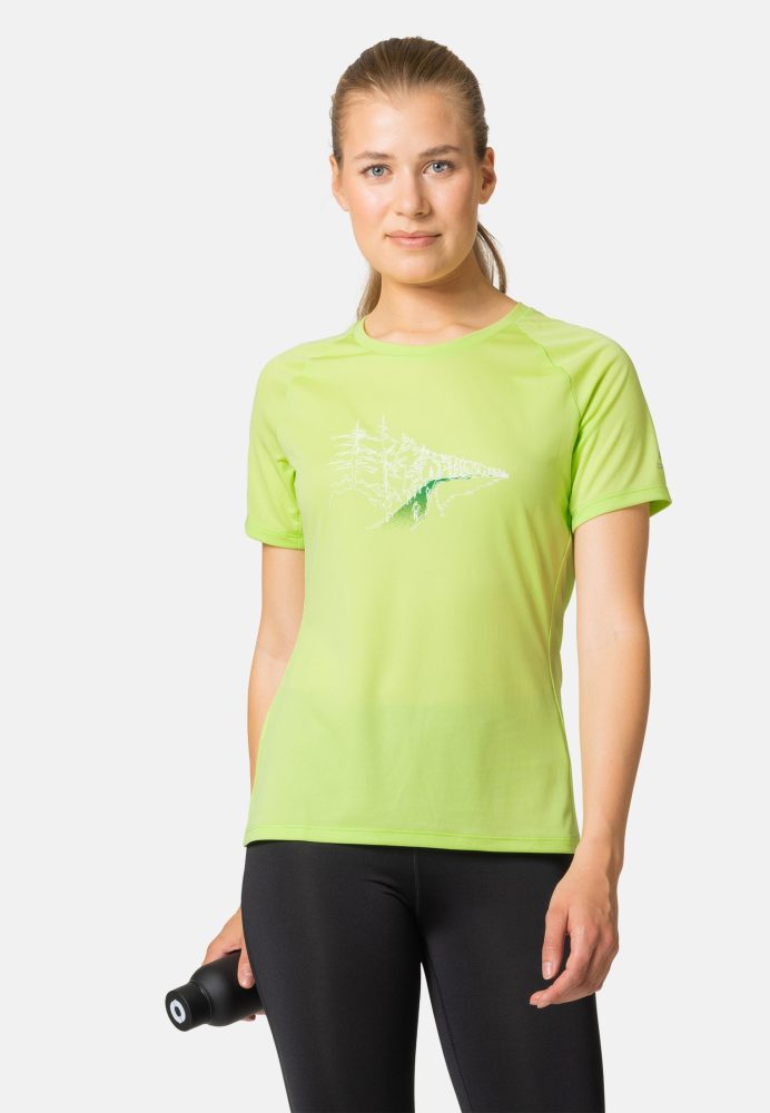 Odlo Essentials Laufshirt mit Print für Damen - Training - grün, XS