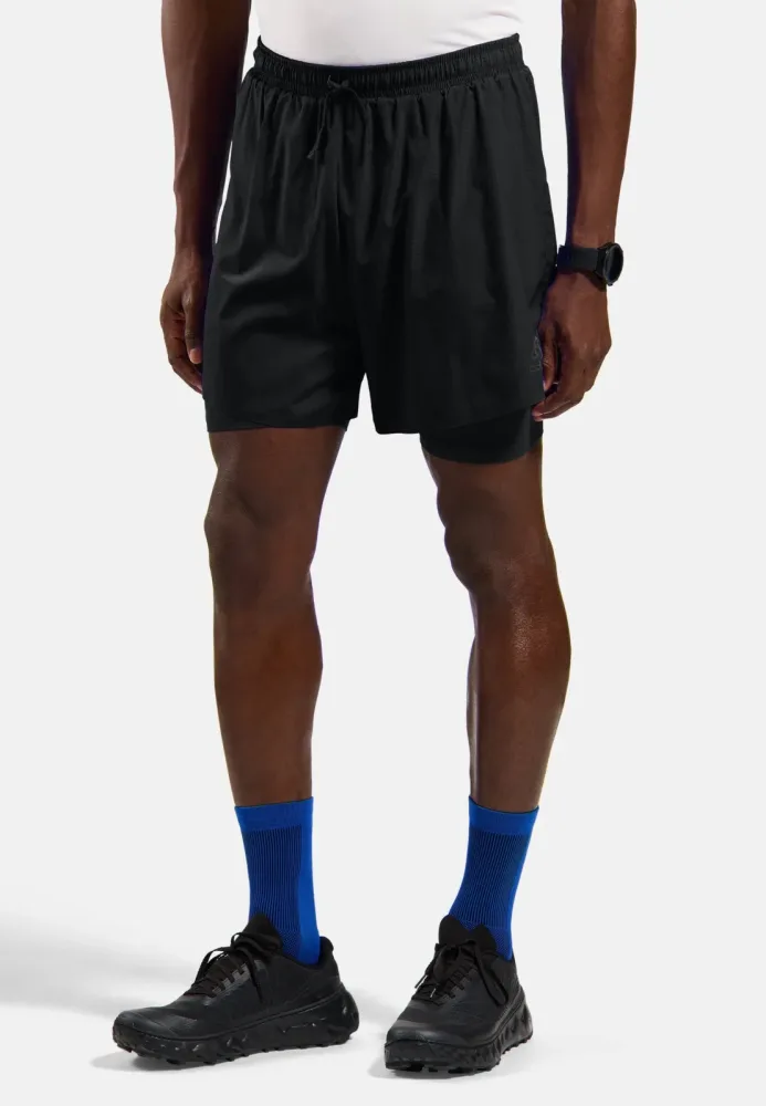 ODLO Herren Laufshorts Zeroweight 5inch 2in1 schwarz | M