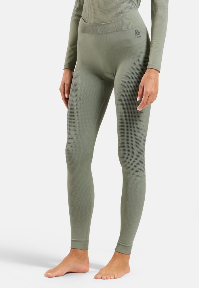 Odlo Performance Warm Base Layer Tights für Damen - Skilanglauf, Ski & Snow - grün, XS
