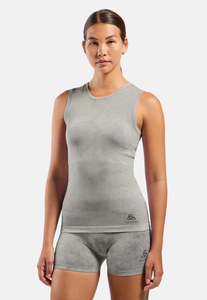 Odlo Performance Light - Rain Dye Base Layer Tank für Damen - Training, Radsport - beige, M
