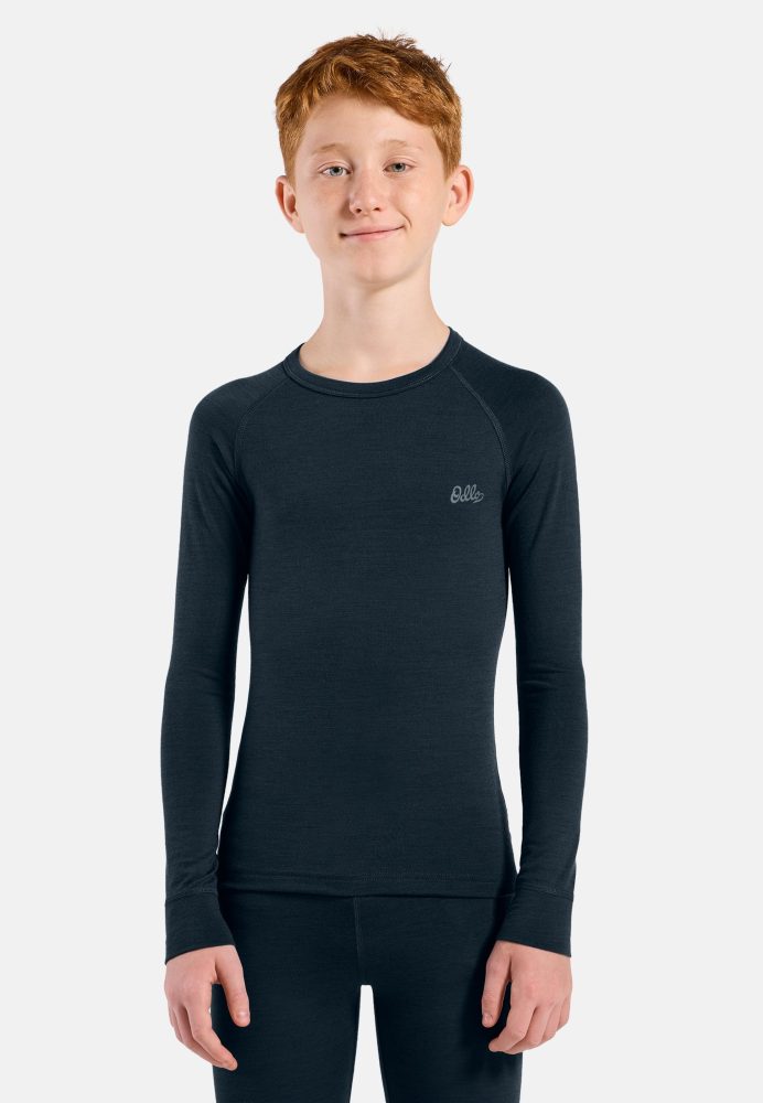Odlo Merino 200 Base Layer Set für Kinder - Wandern, Ski & Snow - marineblau, 140