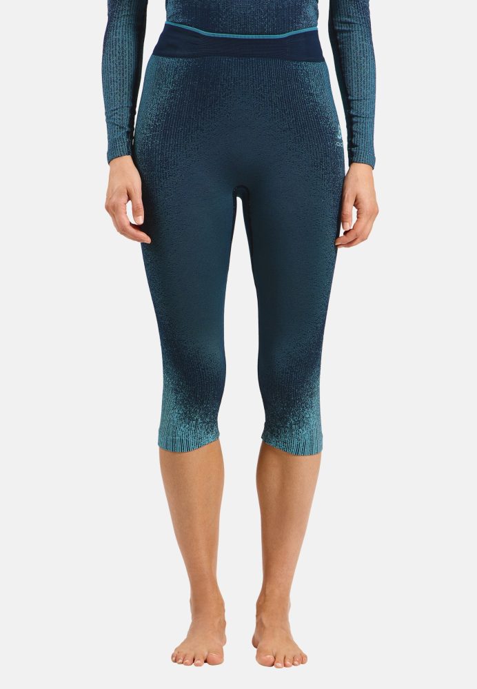 Odlo Blackcomb Base Layer 3/4 Tights für Damen - Skilanglauf, Ski & Snow - blau, XS