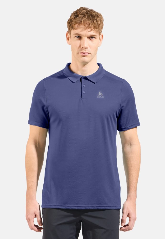 Odlo F-Dry Poloshirt für Herren - Wandern, Casual Comfort - blau, S