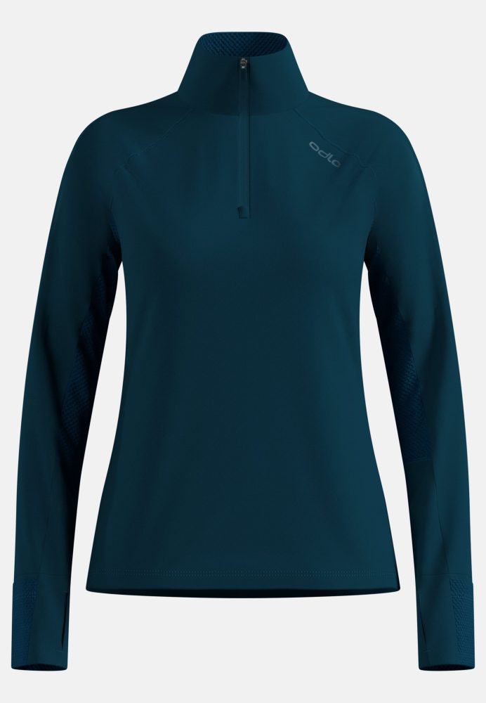 Odlo X-Alp Lauf-Mid Layer Half-Zip für Damen - Trail Running, Wandern - marineblau, XL