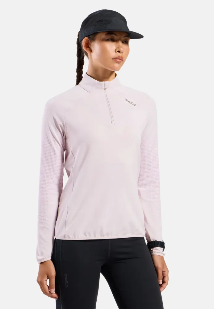 Odlo Zeroweight Warm Lauf-Mid Layer Half-Zip für Damen - Running - pink, XS