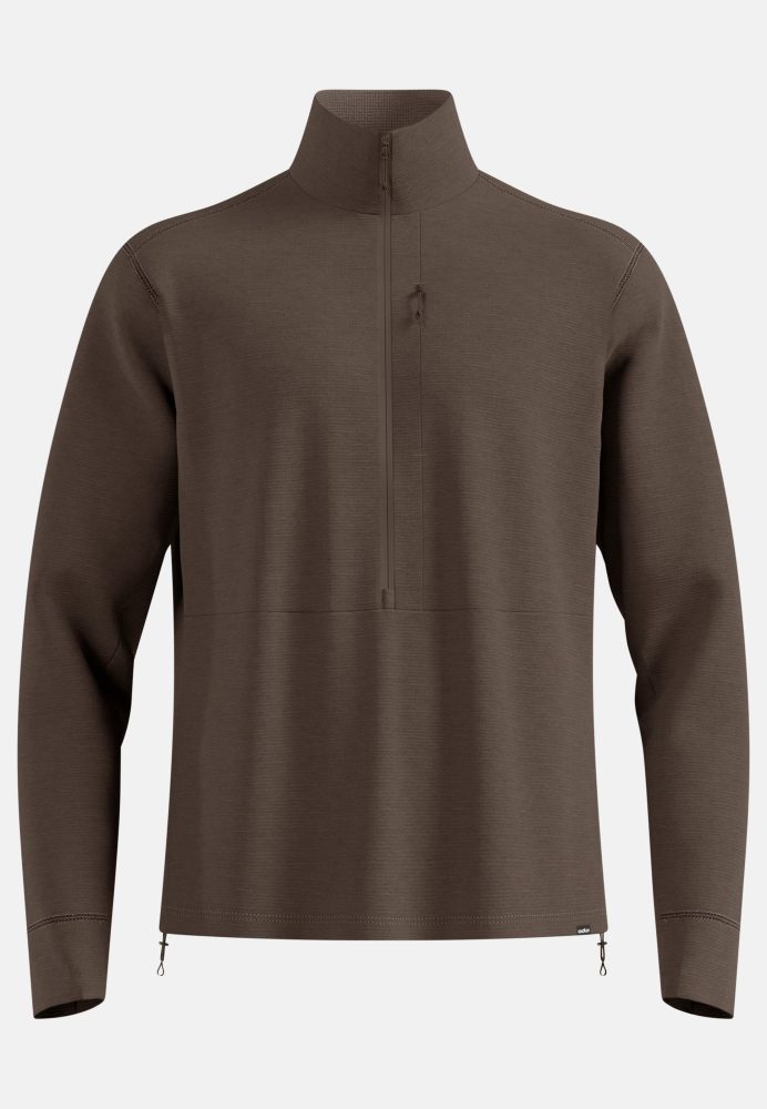 Odlo Grid Fleece Mid Layer Half-Zip für Herren - Wandern, Ski & Snow - braun, XL