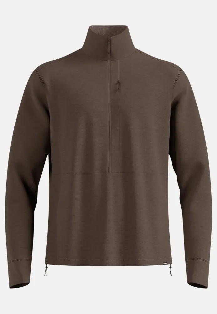 Odlo Grid Fleece Mid Layer Half-Zip für Herren - Wandern, Ski & Snow - braun, S