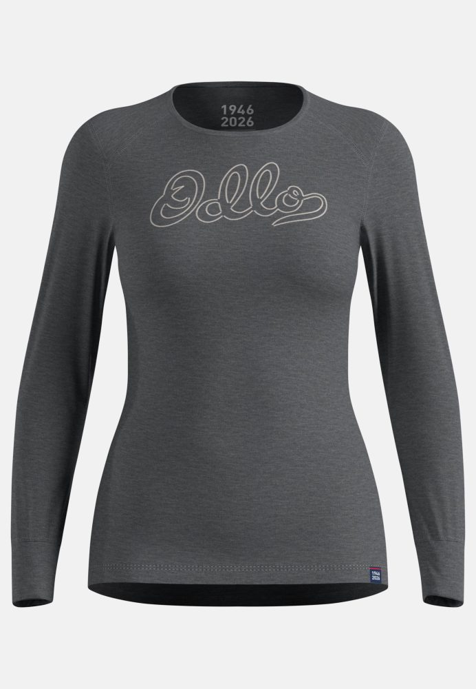 Odlo Active Warm 80th Anniversary Base Layer Shirt für Damen - Wandern, Ski & Snow - grau, S