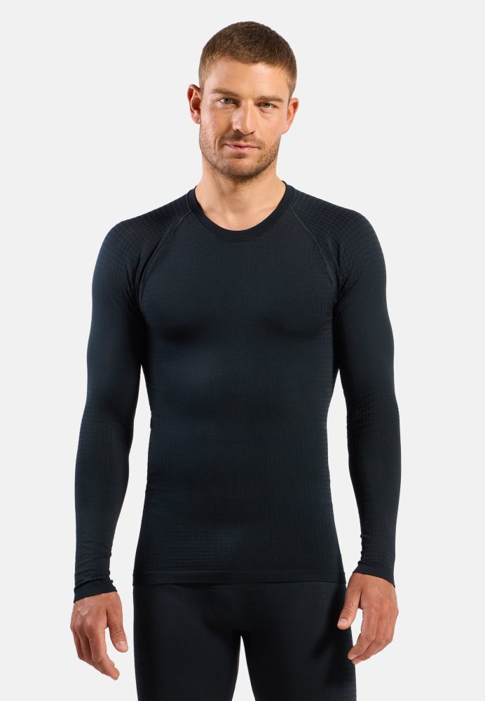 Odlo Performance Warm Base Layer Shirt für Herren - Skilanglauf, Ski & Snow - schwarz, L