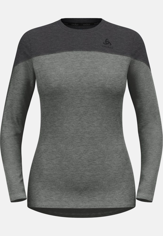Odlo Revelstoke Performance Wool 150 Base Layer Shirt für Damen - Wandern, Ski & Snow - grau, S
