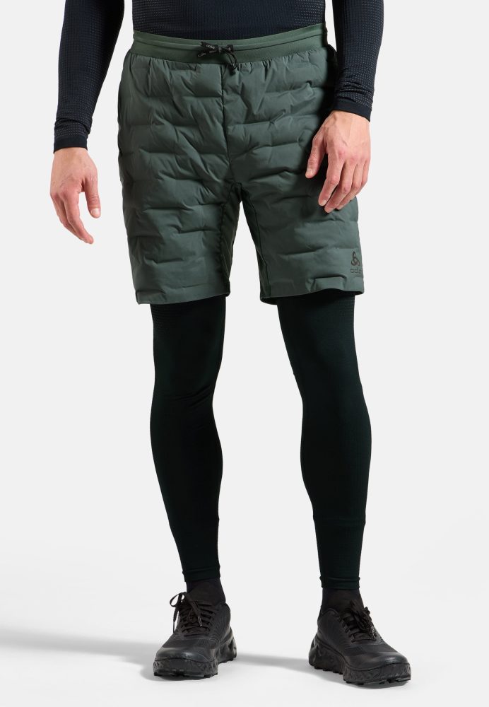 Odlo Zeroweight Insulator Laufshorts für Herren - Skilanglauf, Running - grün, M
